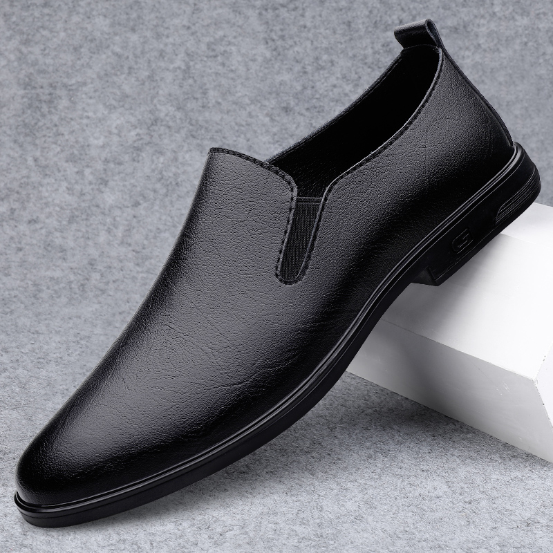 Men'S Shoes Black And White - รองเท้าโลฟเฟอร์ผู้ชายสีดำพื้นนิ่มสีขาวเรียบง่ายใส่สบาย รองเท้าหนังวัวแบบลำลองสำหรับฤดูร้อน ระบายอากาศได้ดี