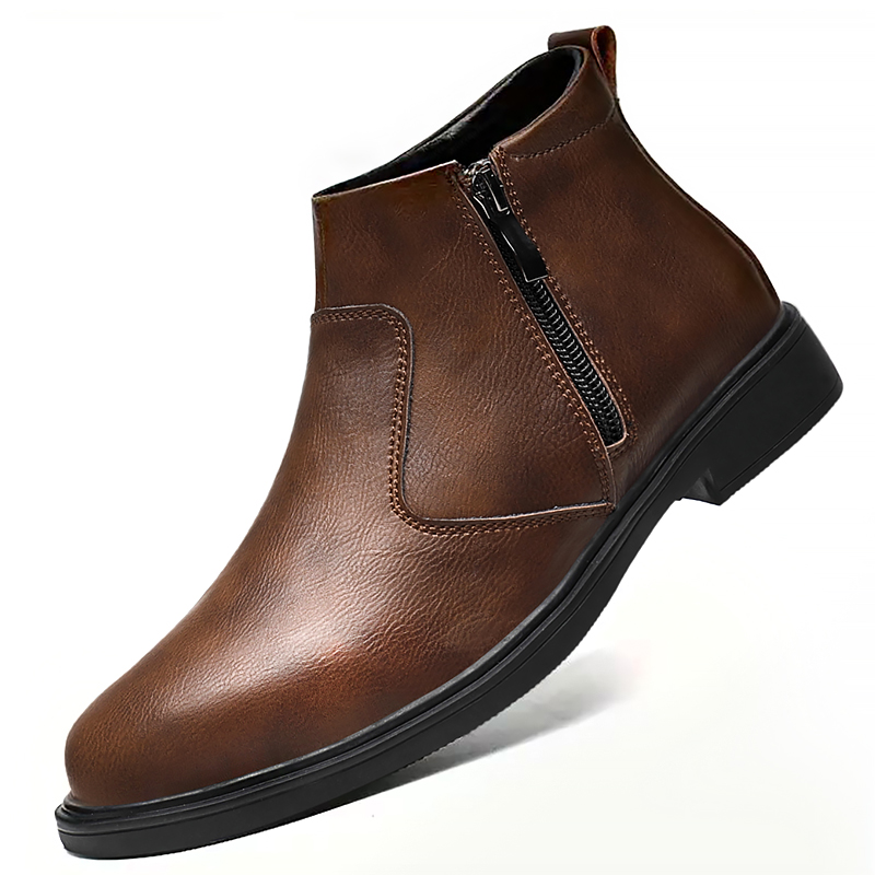 Men'S Shoes Temu - ฤดูใบไม้ร่วงและฤดูหนาวรองเท้าหนังทรงสูงแบบใหม่สำหรับผู้ชาย, รองเท้าบูทหนังแบบมีซิป, รองเท้าลำลองธุรกิจอเนกประสงค์ทันสมัย, รองเท้าทางการของผู้ชาย, รองเท้าเชลซี