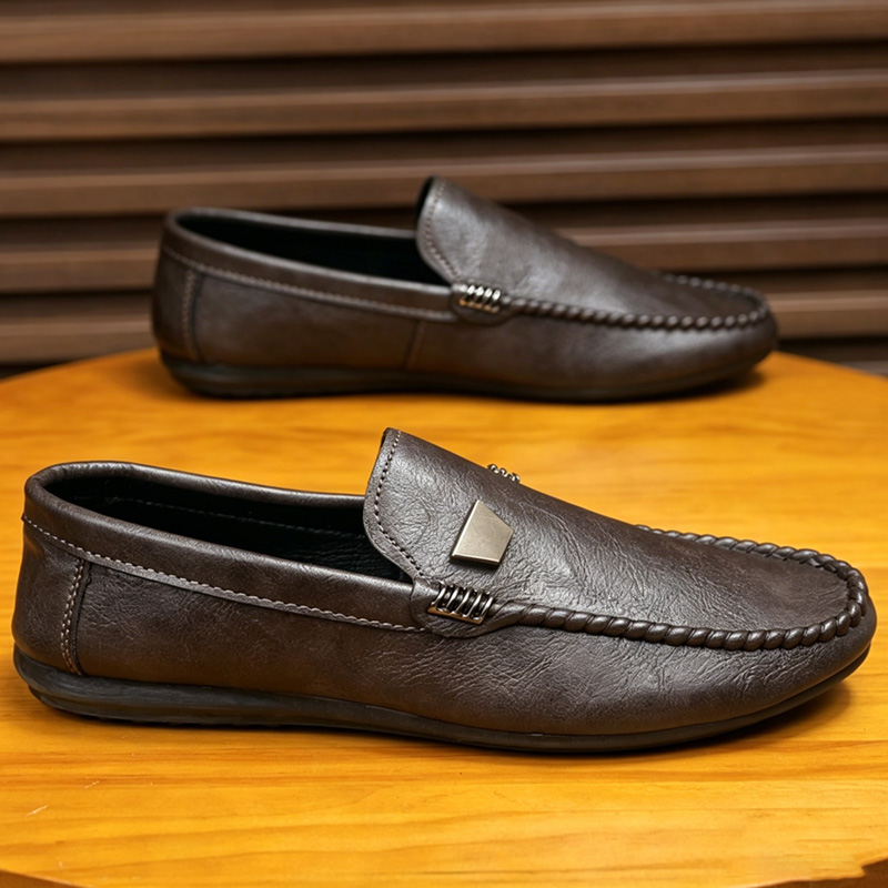 Men'S Shoes Temu - รองเท้าหนังผู้ชายสไตล์อังกฤษ แบบมินิมอล สวมใส่ง่าย รองเท้าลำลองสำหรับผู้ชาย รองเท้าโลฟเฟอร์ น้ำหนักเบา