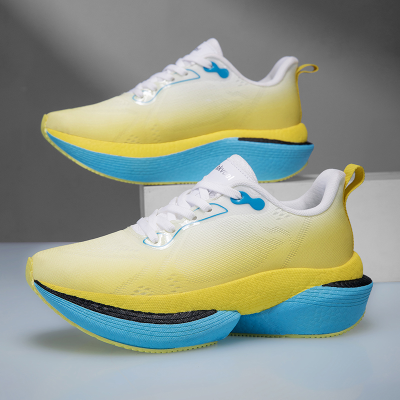 Men Shoes Trainers - รองเท้าวิ่งผู้ชายพื้นคาร์บอน ระบายอากาศได้ดี รองเท้าผ้าใบพื้นหนา สำหรับมืออาชีพ แข่งมาราธอน กันลื่น