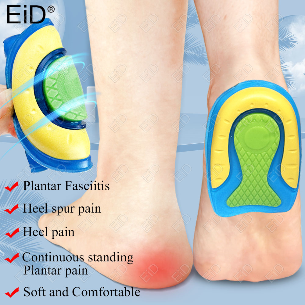 Men Shoes Eid - Eid แผ่นรองในรองเท้าเบาะรองเท้าผู้หญิงสำหรับผู้ชายแผ่นรองเท้าเจลซิลิโคนนุ่มบรรเทาอาการเจ็บที่เท้าแผ่นรองรองเท้าใส่ถ้วยส้น