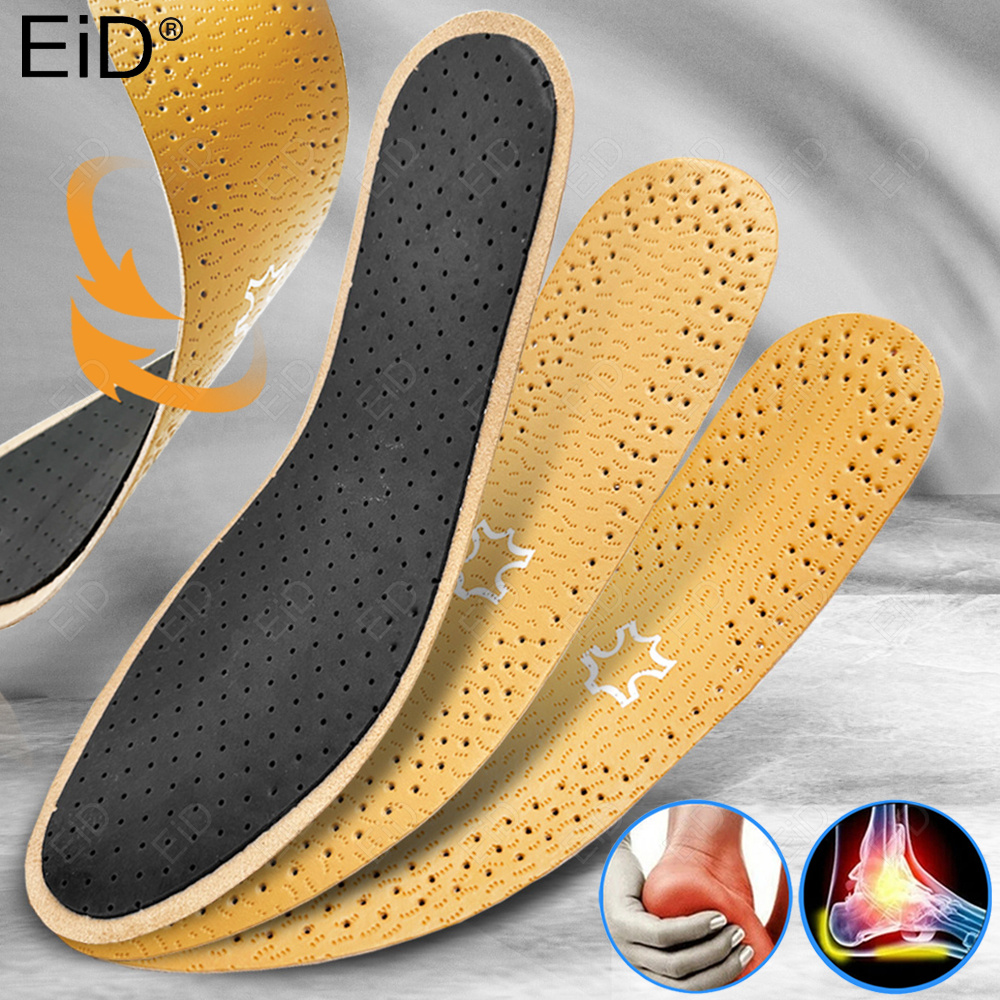 Men Shoes Eid - พื้นรองเท้าหนังสำหรับผู้ชายผู้หญิงรองเท้าส้นเตี้ยระงับกลิ่นพื้นในรองเท้าตามหลักกายวิภาคพื้นรองเท้าหนังน้ำหนักเบา