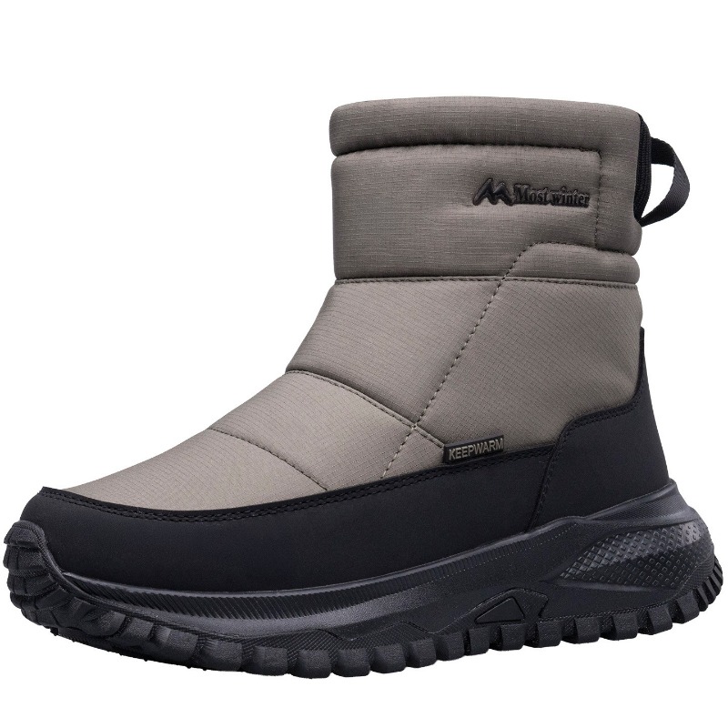 Men'S Shoes Zipper - รองเท้าบูทผู้ชาย รองเท้าบูทกันหิมะ รองเท้ากันน้ำ รองเท้ากันลื่น รองเท้าฤดูหนาว รองเท้าบูทข้อเท้าแบบมีซิปด้านข้าง