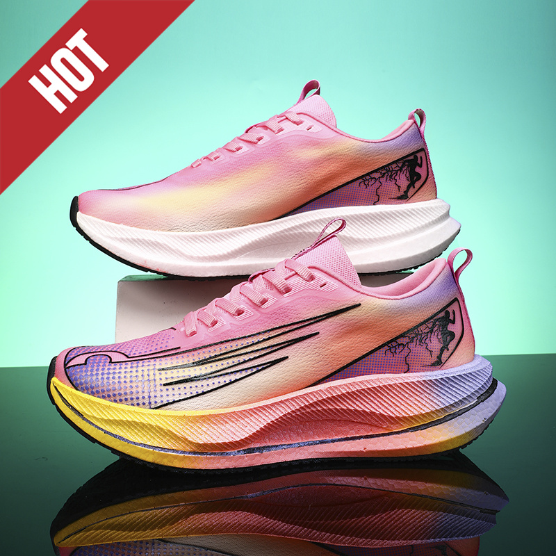 Men'S Shoes For Gym - รองเท้าวิ่งมาราธอนสำหรับมืออาชีพ รองเท้ากีฬาคาร์บอนบอร์ด น้ำหนักเบา สำหรับผู้ชายและผู้หญิง สวมใส่สบาย ป้องกันการลื่น