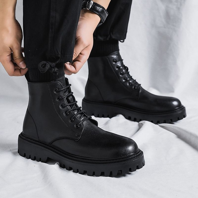 รองเท้าบูทหนังหุ้มข้อผู้ชาย สไ - Men'S Shoes Height Increase บทวิจารณ์และราคา
