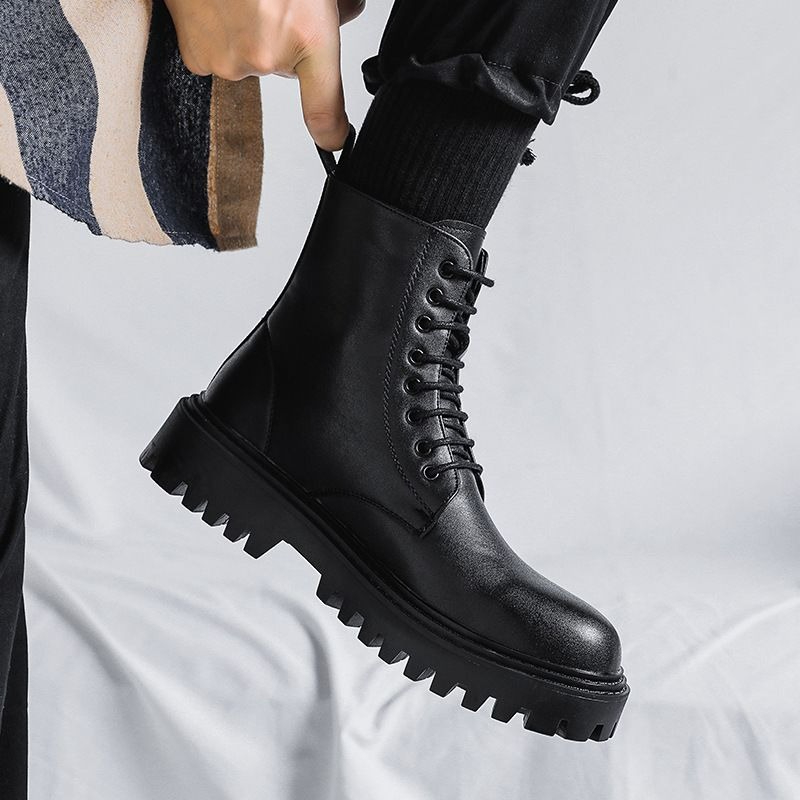 รองเท้าบูทหนังหุ้มข้อผู้ชาย สไ - Men'S Shoes Height Increase บทวิจารณ์และราคา