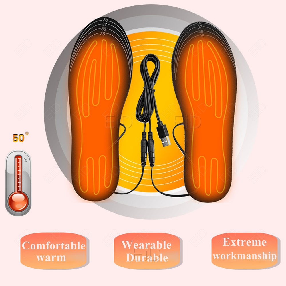 USB เครื่องทำความร้อน Insoles  - Men Shoes Eid บทวิจารณ์และราคา
