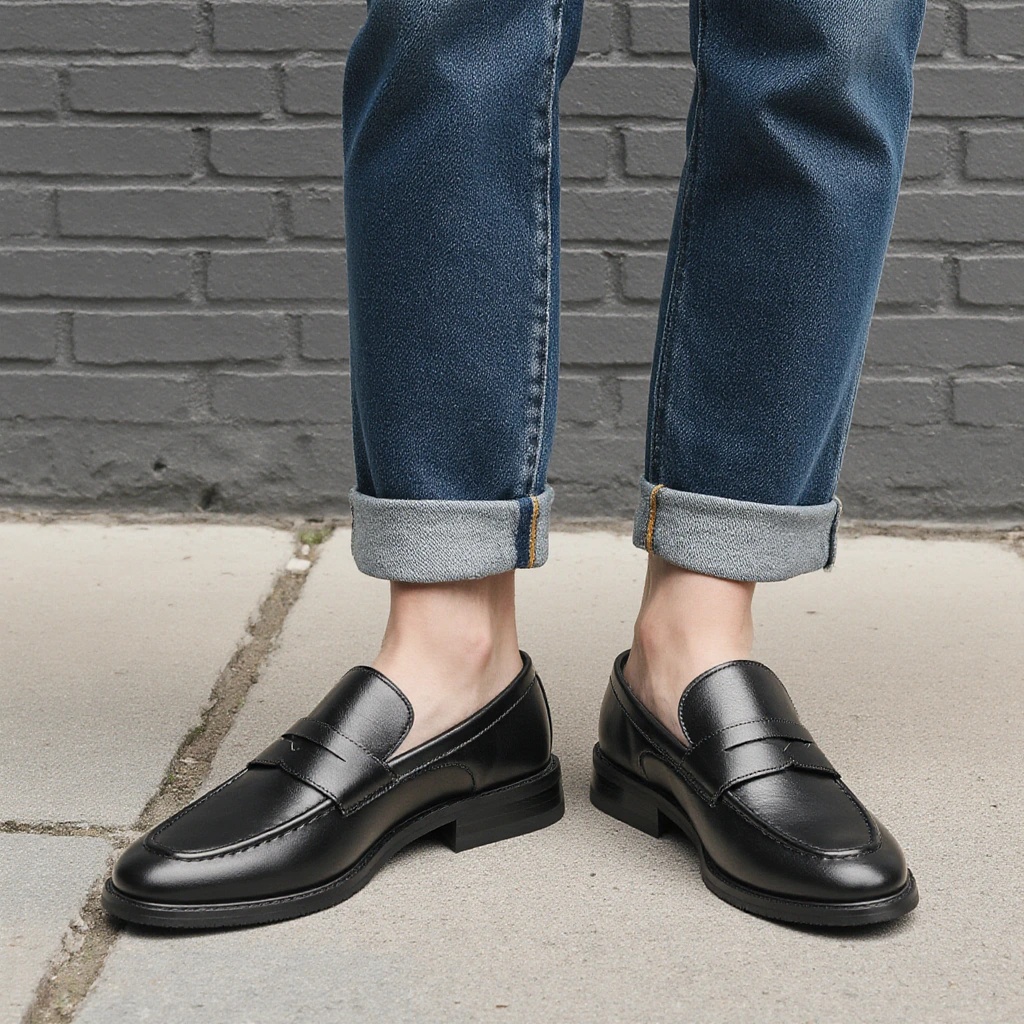 รองเท้าโลฟเฟอร์สีดำสำหรับผู้ชา - Men'S Shoes Temu บทวิจารณ์และราคา