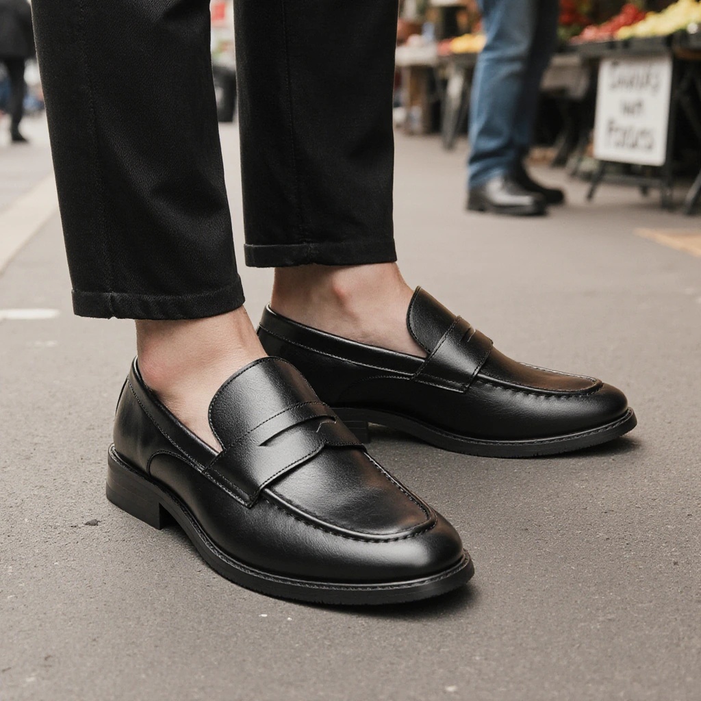รองเท้าโลฟเฟอร์สีดำสำหรับผู้ชา - Men'S Shoes Temu บทวิจารณ์และราคา