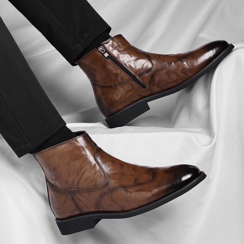รองเท้าบูทเชลซีผู้ชาย หนังนุ่ม - Men'S Shoes Zipper บทวิจารณ์และราคา