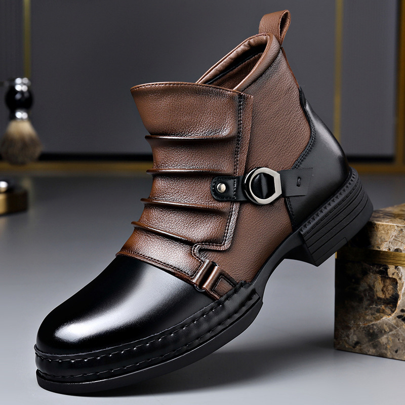 รองเท้าบูทข้อสั้นสไตล์เรโทรสำห - Men'S Shoes Zipper บทวิจารณ์และราคา