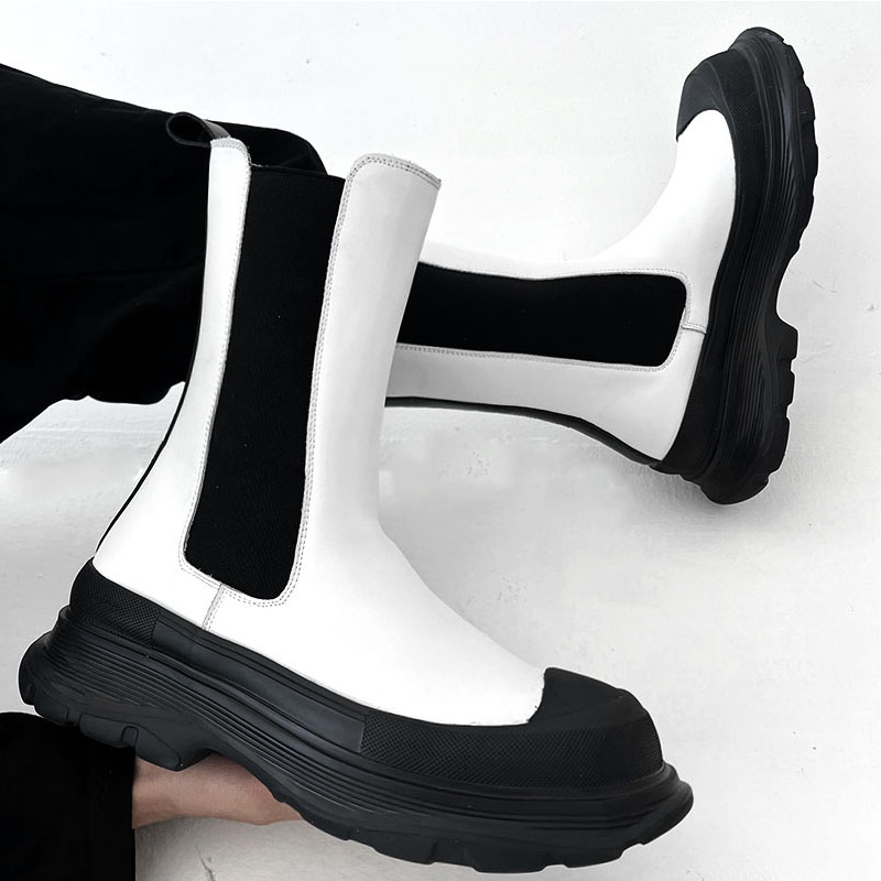 รองเท้าบูทแฟชั่นผู้ชายสำหรับเว - Men'S Shoes Black And White บทวิจารณ์และราคา