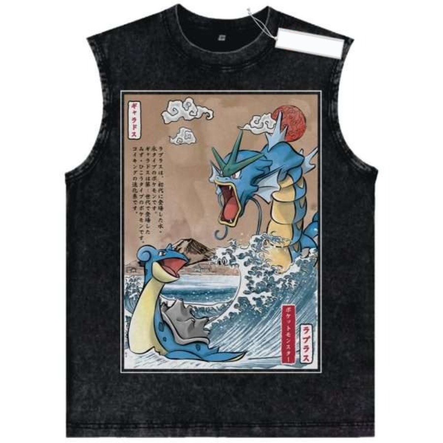 เสื้อกล้ามลายโปเกมอนสไตล์วินเท - Men Shoes Japan บทวิจารณ์และราคา