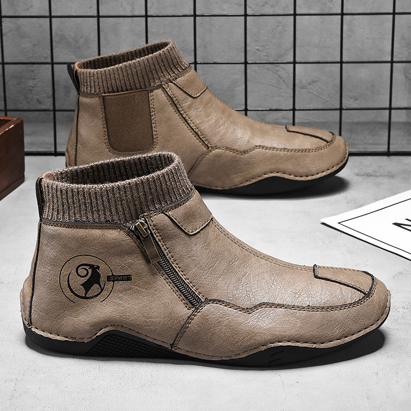 รองเท้าบูทลำลองบุรุษสำหรับฤดูใ - Men'S Shoes Zipper บทวิจารณ์และราคา