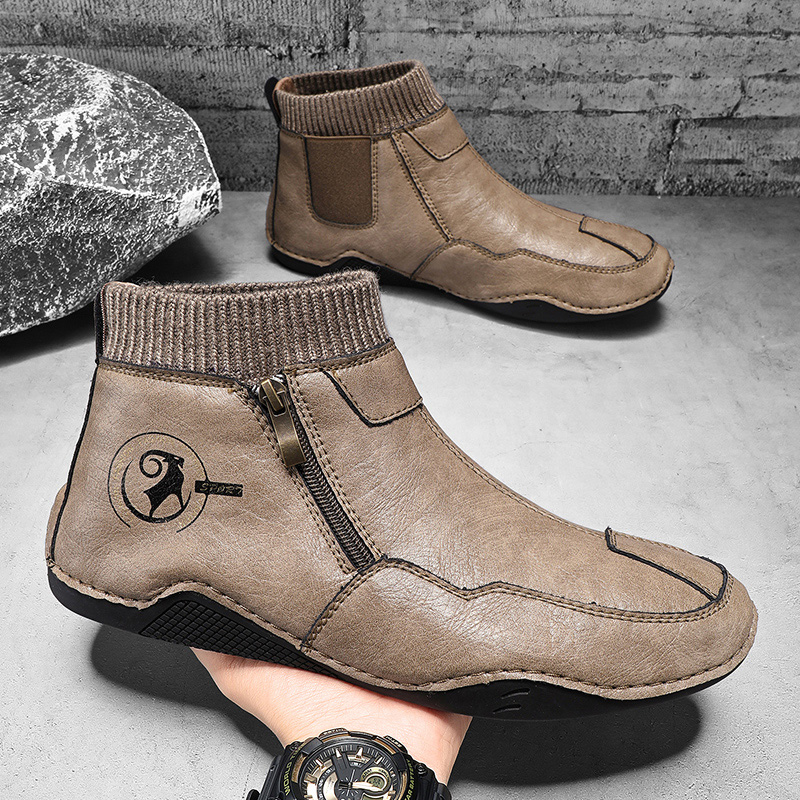 รองเท้าบูทลำลองบุรุษสำหรับฤดูใ - Men'S Shoes Zipper บทวิจารณ์และราคา