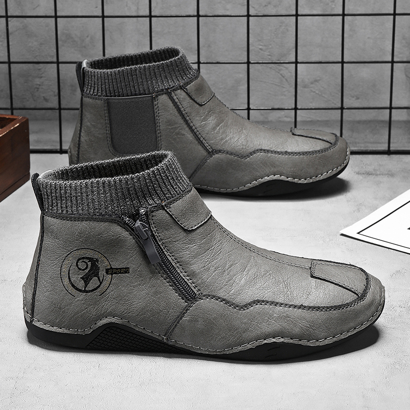 รองเท้าบูทลำลองบุรุษสำหรับฤดูใ - Men'S Shoes Zipper บทวิจารณ์และราคา