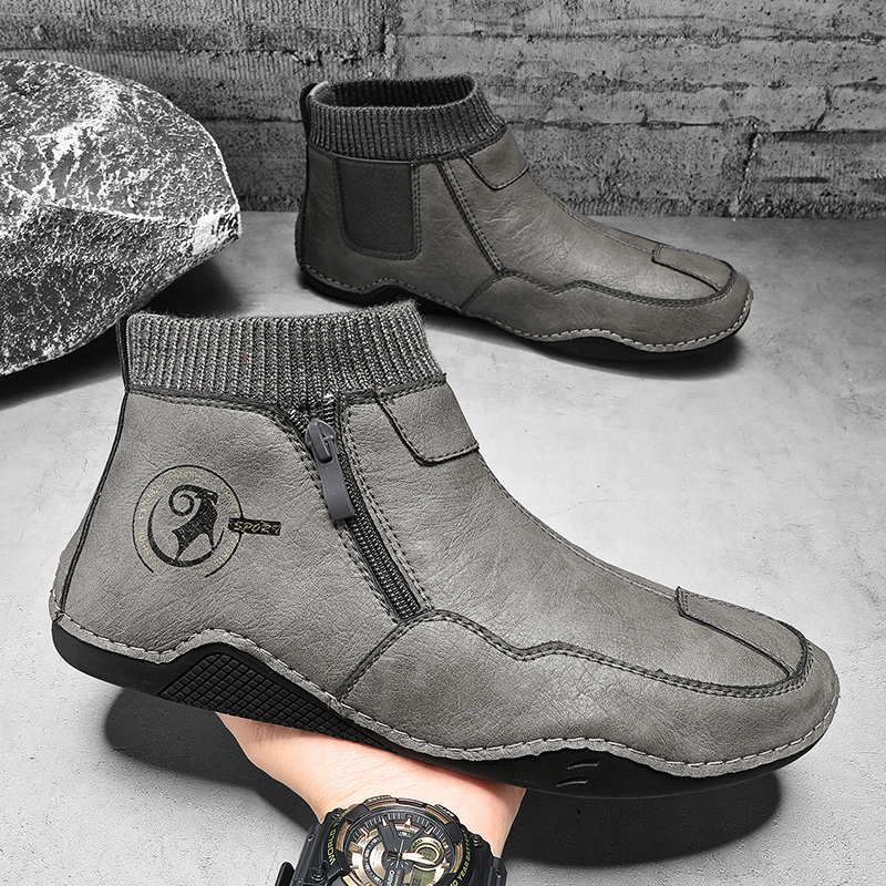 รองเท้าบูทลำลองบุรุษสำหรับฤดูใ - Men'S Shoes Zipper บทวิจารณ์และราคา