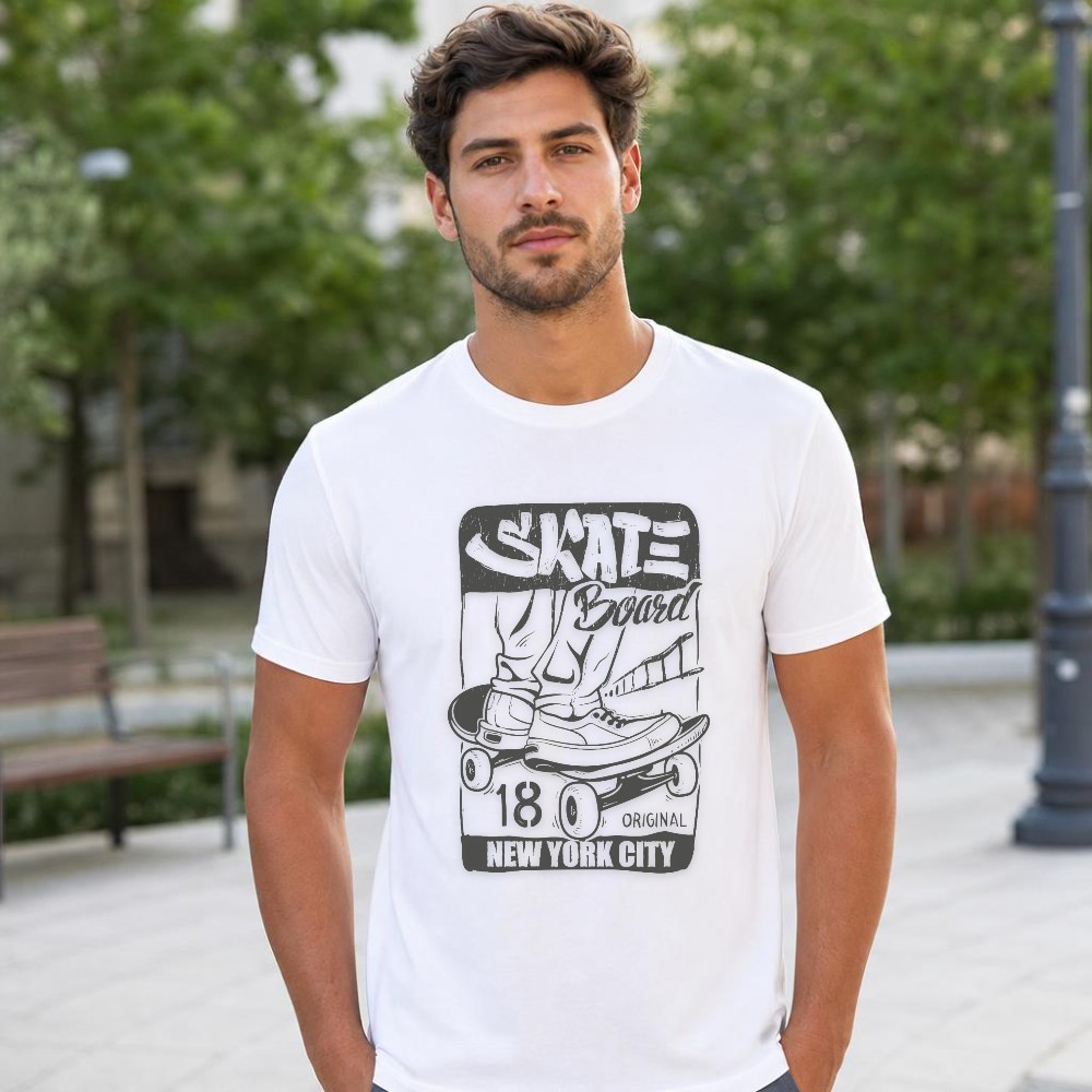 เสื้อยืดผู้ชายลายกราฟิกสเก็ตบอ - Men'S Shoes York บทวิจารณ์และราคา