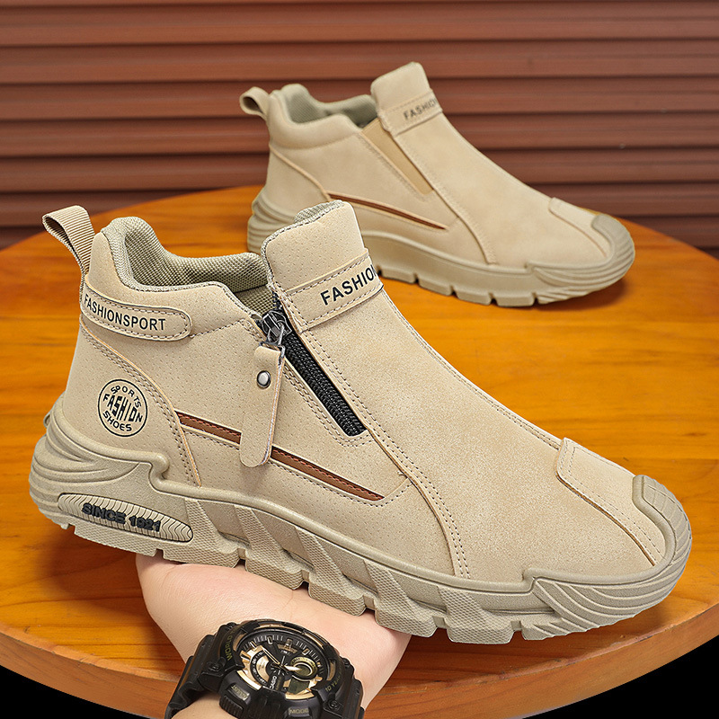 รองเท้าบูทสั้นแบบมีซิปสำหรับผู - Men'S Shoes Zipper บทวิจารณ์และราคา