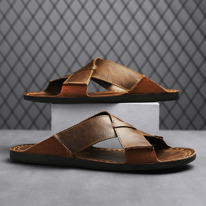 รองเท้าแตะหนังแท้แฟชั่นสำหรับผ - Men'S Shoes Temu บทวิจารณ์และราคา