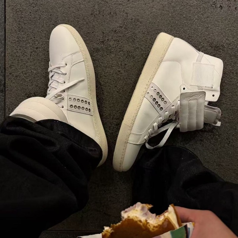 รองเท้าผ้าใบหุ้มข้อหนังแท้สำหร - Men Shoes White Colour บทวิจารณ์และราคา