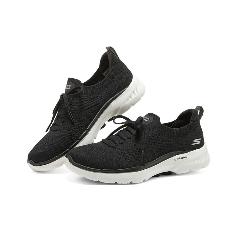 รองเท้าเดิน Skechers Go Walk 6 - Men'S Shoes Black And White บทวิจารณ์และราคา