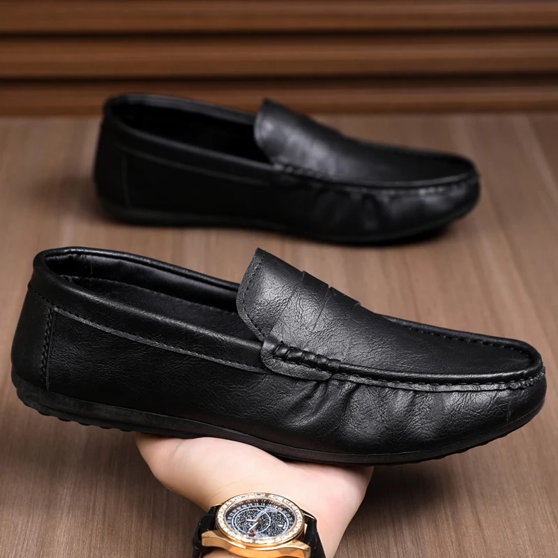 รองเท้าผู้ชายลำลองหนังแท้ รองเ - Boat Shoe Leather บทวิจารณ์และราคา