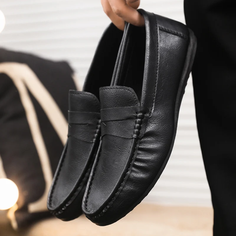 รองเท้าผู้ชายลำลองหนังแท้ รองเ - Boat Shoe Leather บทวิจารณ์และราคา