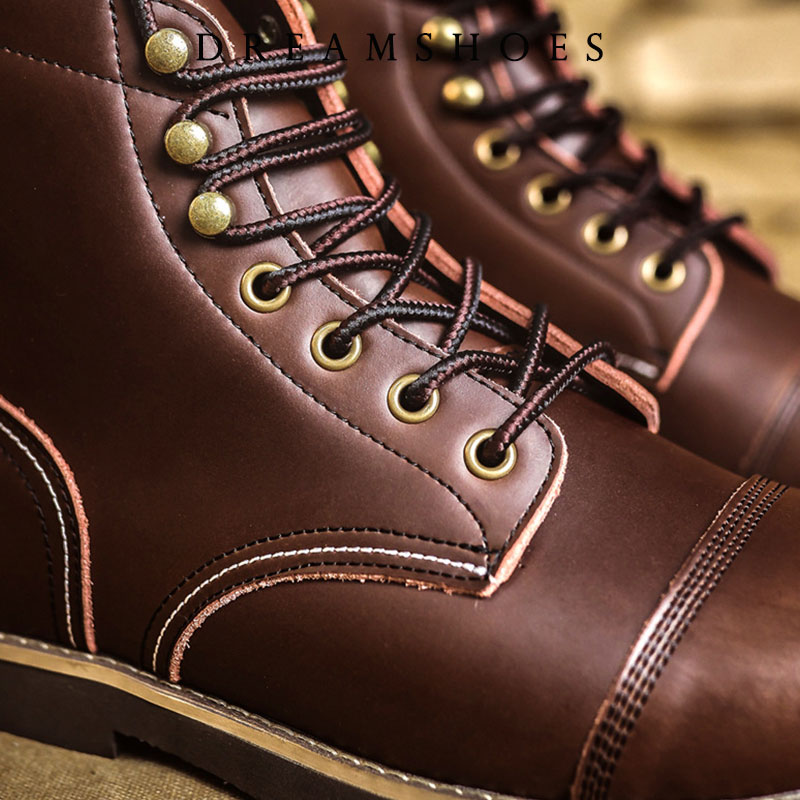 รองเท้าบูทข้อเท้าหนังวัวแท้ทรง - Men'S Shoes Temu บทวิจารณ์และราคา