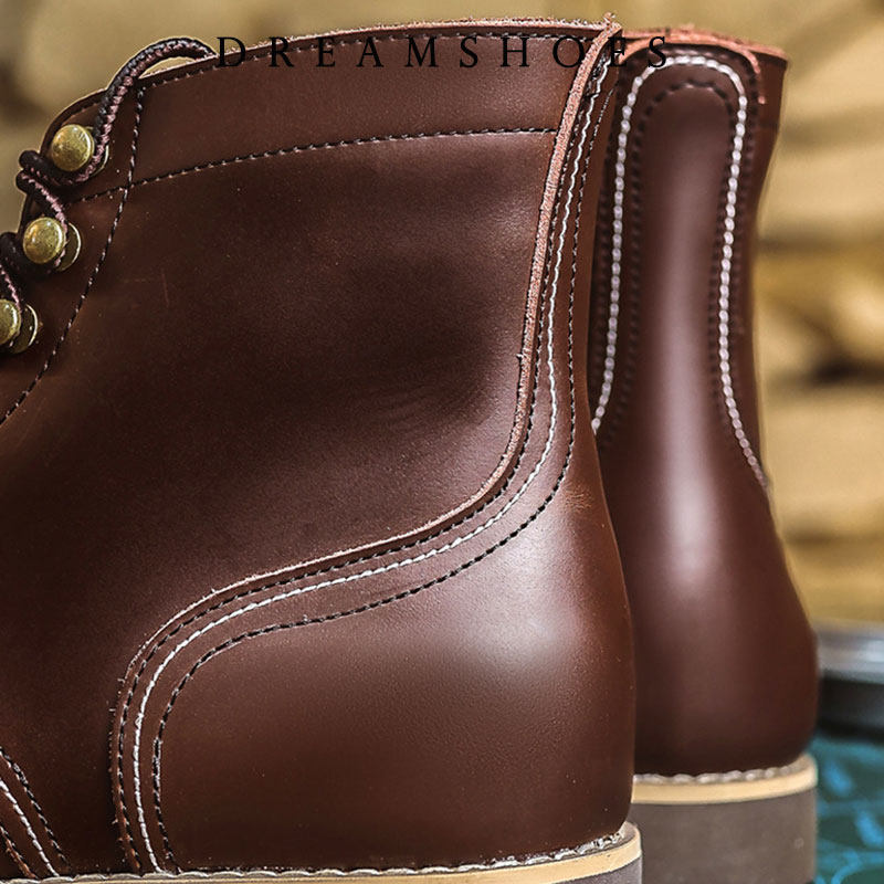 รองเท้าบูทข้อเท้าหนังวัวแท้ทรง - Men'S Shoes Temu บทวิจารณ์และราคา