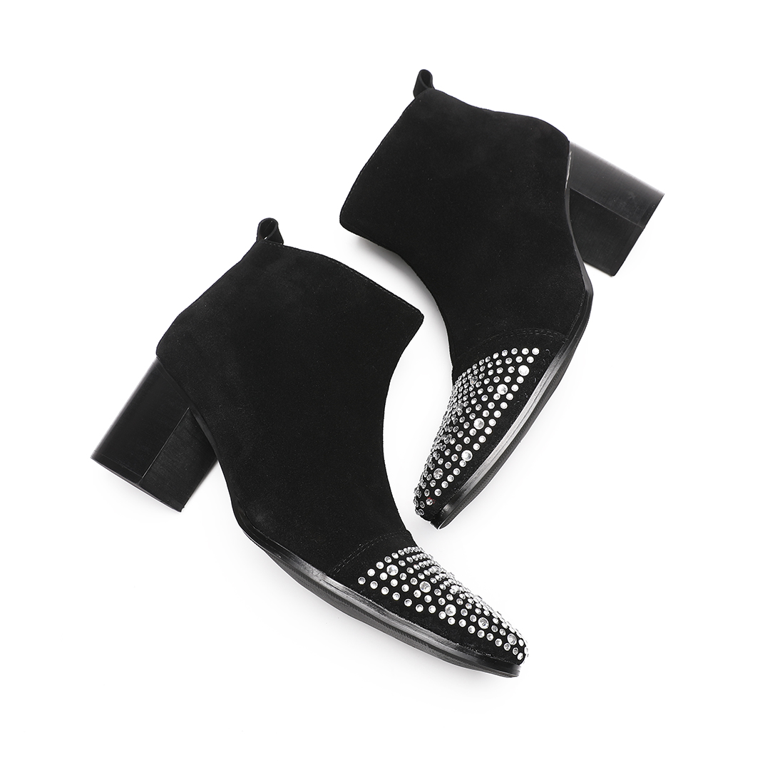 รองเท้าบูทข้อสั้นหนังกลับประดั - Men'S Shoes Zipper บทวิจารณ์และราคา