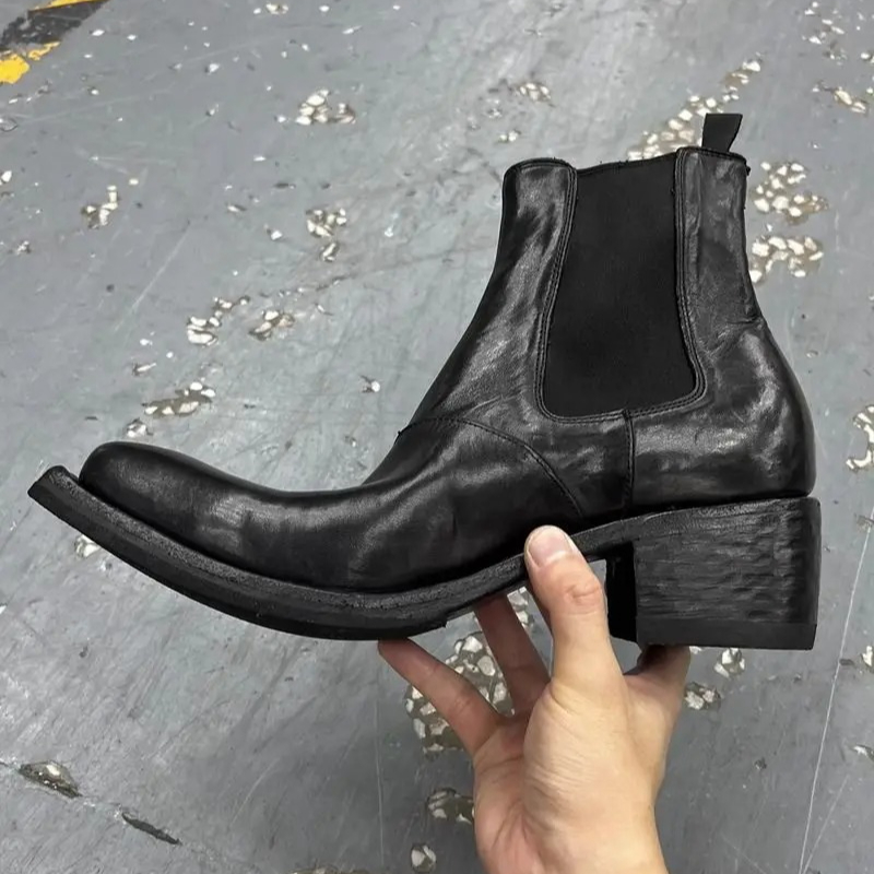 รองเท้าบูทเชลซีทรงหุ้มข้อ ดีไซ - Men'S Shoes Temu บทวิจารณ์และราคา