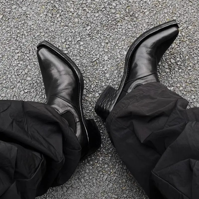 รองเท้าบูทเชลซีทรงหุ้มข้อ ดีไซ - Men'S Shoes Temu บทวิจารณ์และราคา