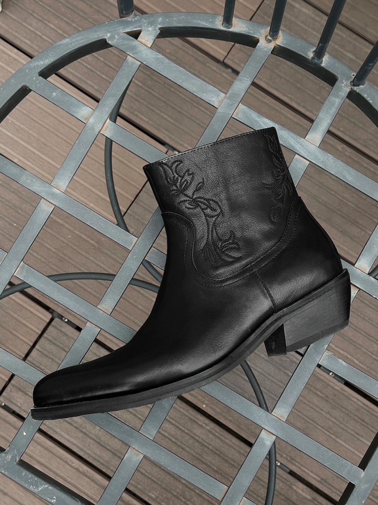 รองเท้าบูทข้อเท้าหนังวัวแบบมีซ - Men'S Shoes Zipper บทวิจารณ์และราคา