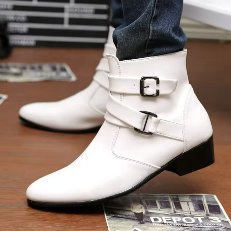 ผู้ชายหรูหรารองเท้าหนังเชลซีรอ - Men'S Shoes Black And White บทวิจารณ์และราคา