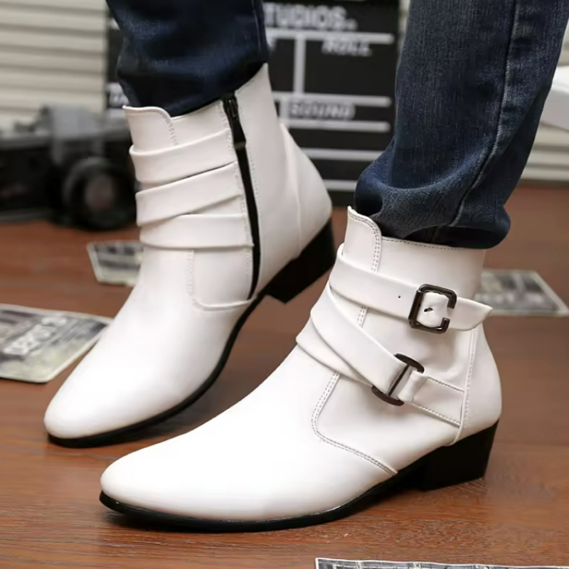 ผู้ชายหรูหรารองเท้าหนังเชลซีรอ - Men'S Shoes Black And White บทวิจารณ์และราคา