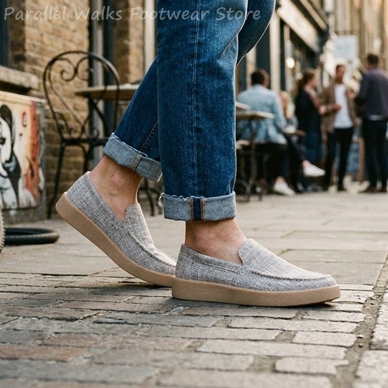 รองเท้าผู้ชายแบบสวม ผ้าแคนวาส  - Boat Shoe Leather บทวิจารณ์และราคา