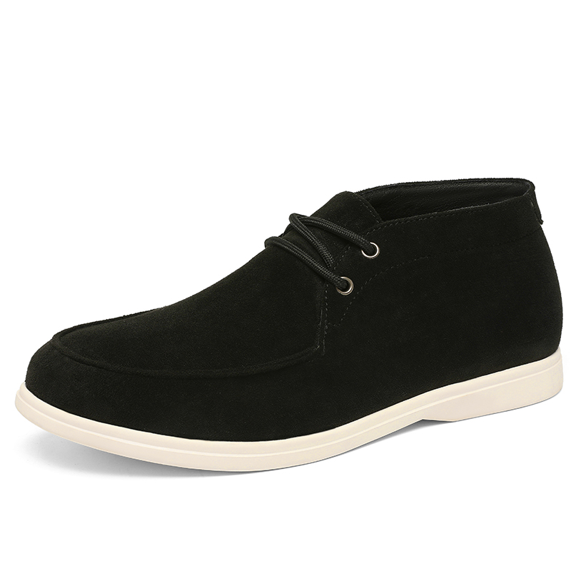 รองเท้าบูทชูคาหนังกลับสไตล์อัง - Men'S Shoes Black And White บทวิจารณ์และราคา