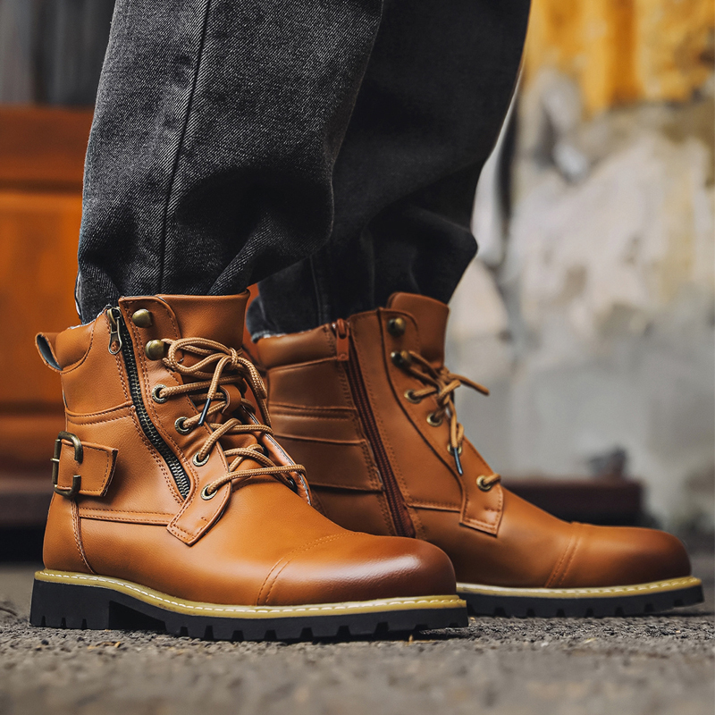 คุณภาพรองเท้าหนังผู้ชายโลหะคู่ - Men'S Shoes Zipper บทวิจารณ์และราคา