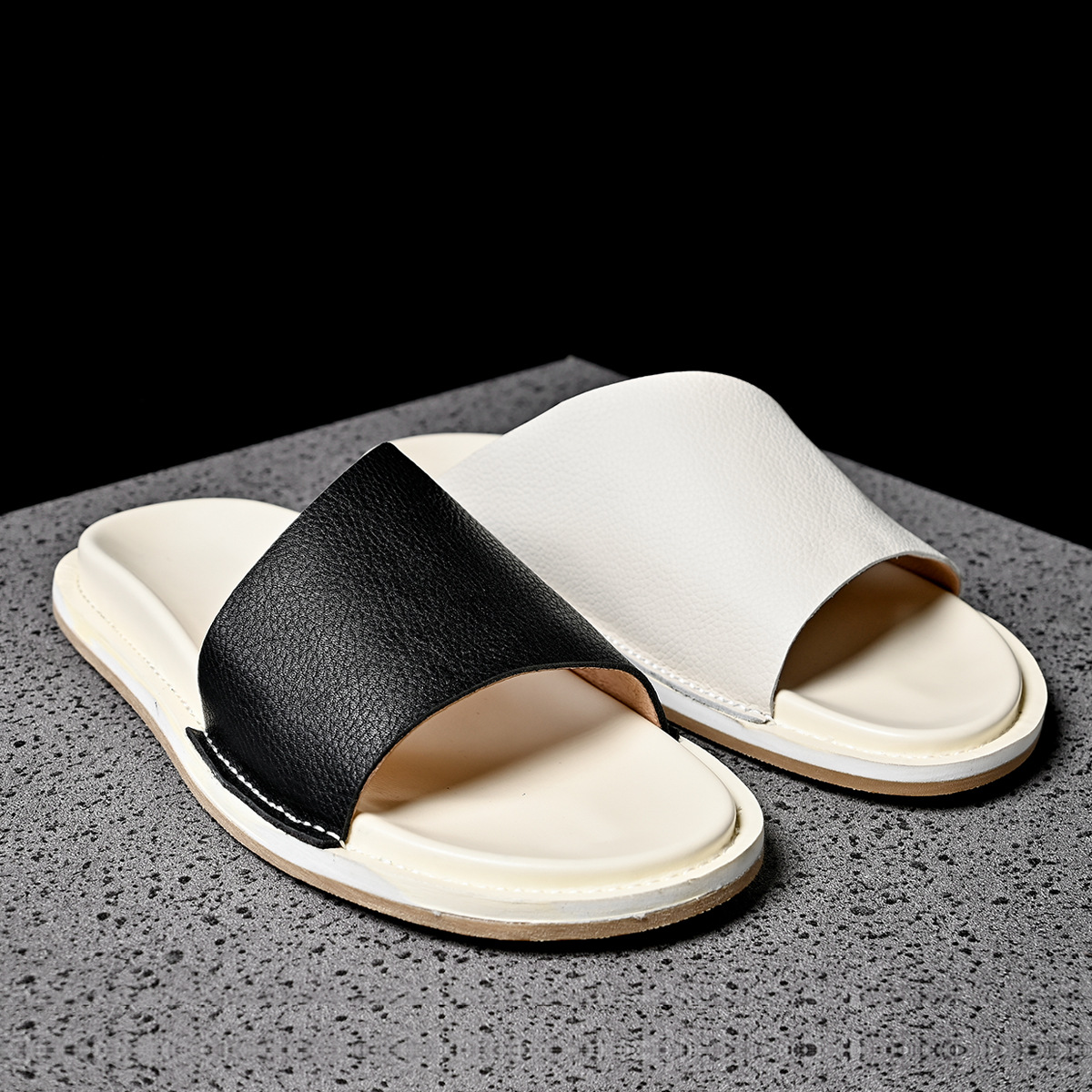 คุณภาพสูงผู้ชายรองเท้าแตะหนังแ - Men'S Shoes Temu บทวิจารณ์และราคา
