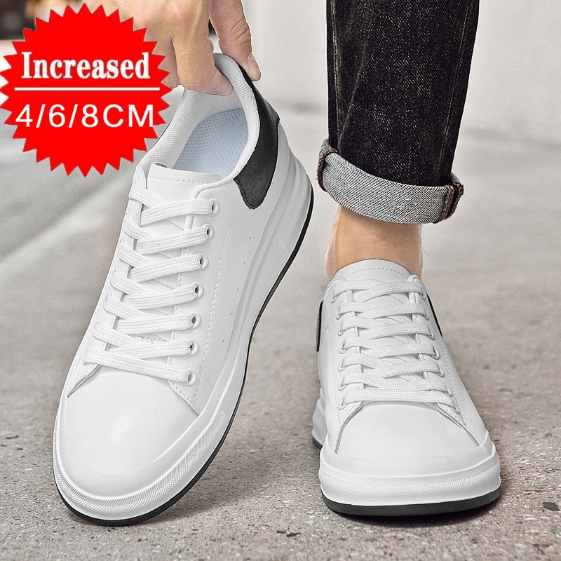 รองเท้าผ้าใบเพิ่มความสูงแบบซ่อ - Men'S Shoes Black And White บทวิจารณ์และราคา