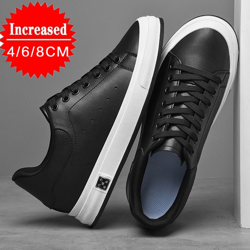 รองเท้าผ้าใบเพิ่มความสูงแบบซ่อ - Men'S Shoes Black And White บทวิจารณ์และราคา