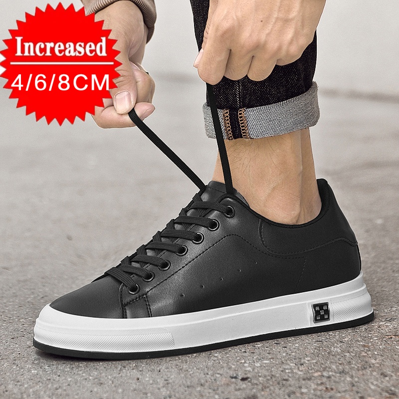 รองเท้าผ้าใบเพิ่มความสูงแบบซ่อ - Men'S Shoes Black And White บทวิจารณ์และราคา