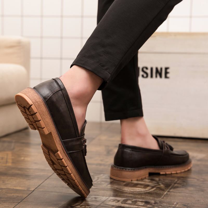 รองเท้าหนังลำลองแบบสวม พื้นหนา - Boat Shoe Leather บทวิจารณ์และราคา