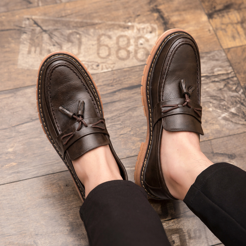 รองเท้าหนังลำลองแบบสวม พื้นหนา - Boat Shoe Leather บทวิจารณ์และราคา