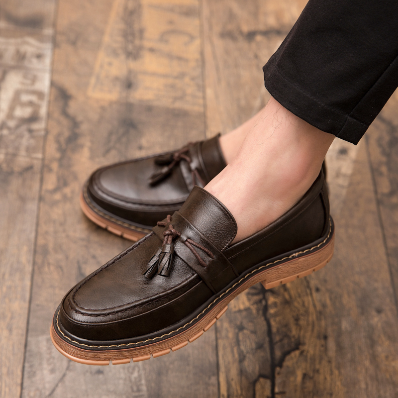 รองเท้าหนังลำลองแบบสวม พื้นหนา - Boat Shoe Leather บทวิจารณ์และราคา
