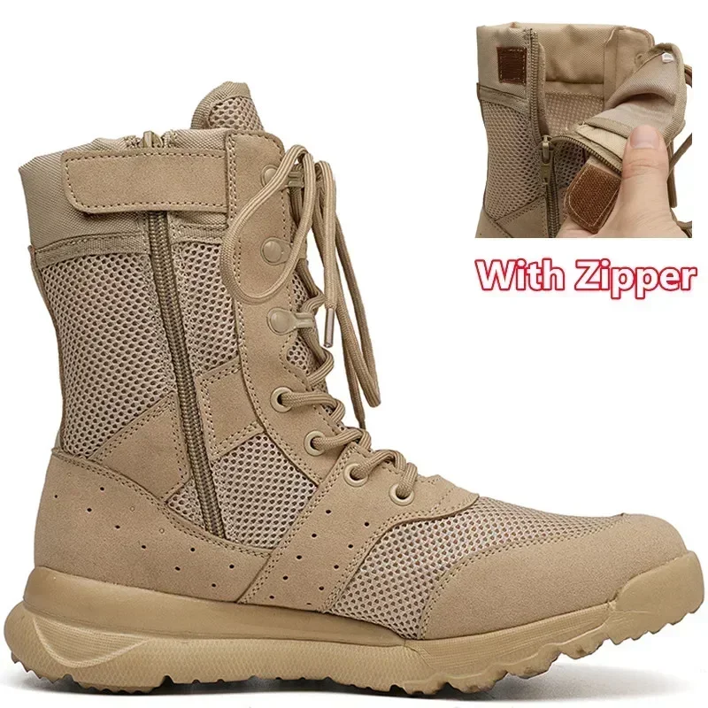 รองเท้าบูทฝึกซ้อมฤดูร้อน รองเท - Men'S Shoes Zipper บทวิจารณ์และราคา